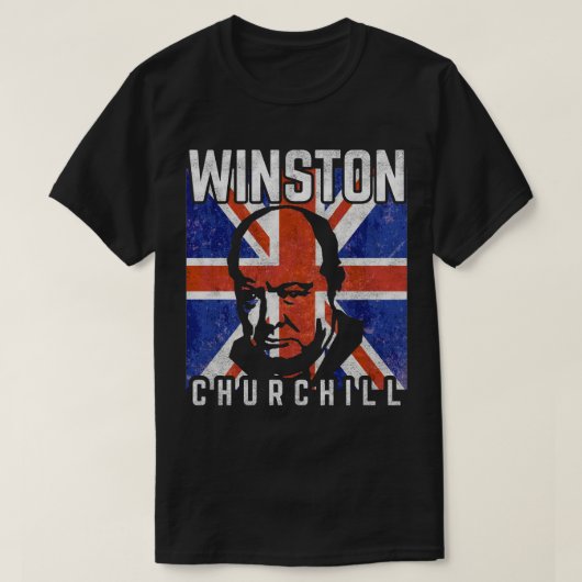Winston Churchill Retro UK flagge T-Shirt (Design vorne)