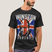 Winston Churchill Retro UK flagge T-Shirt (Vorderseite)