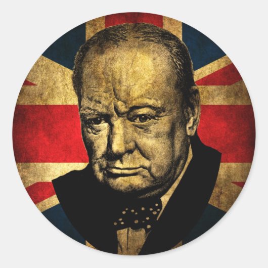 Winston Churchill Runder Aufkleber (Vorderseite)