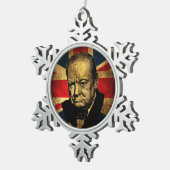 Winston Churchill Schneeflocken Zinn-Ornament (Rechts)