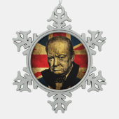 Winston Churchill Schneeflocken Zinn-Ornament (Vorderseite)