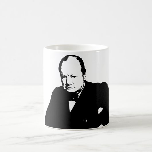 Winston Churchill -- Schwarzweiss Kaffeetasse (Mittel)