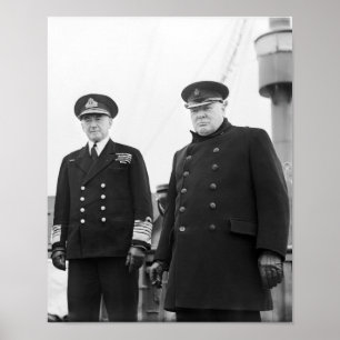 Winston Churchill und Admiral Dudley Pound Poster