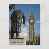Winston Churchill und Big Ben Postcard, London Postkarte (Vorderseite)