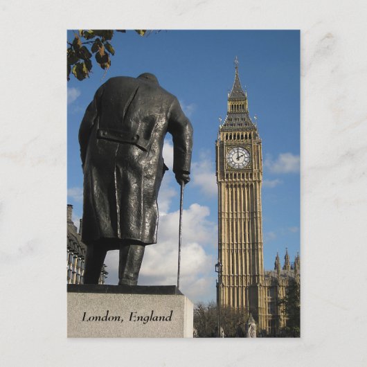 Winston Churchill und Big Ben Postcard, London Postkarte (Vorderseite)