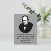 Winston Churchill und Funny Zitat Postkarte (Stehend Vorderseite)