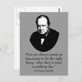Winston Churchill und Funny Zitat Postkarte (Vorne/Hinten)