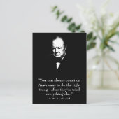 Winston Churchill und Funny Zitat Postkarte (Stehend Vorderseite)