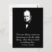 Winston Churchill und Funny Zitat Postkarte (Vorne/Hinten)