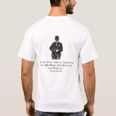 Winston Churchill und Zitat - an hinter T-Shirt (Rückseite)