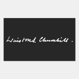 Winston Churchill Unterschrift Autogramm Symbol hi Rechteckiger Aufkleber