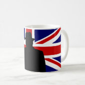 Winston Churchill V für Sieg Kaffeetasse (VorderseiteRechts)