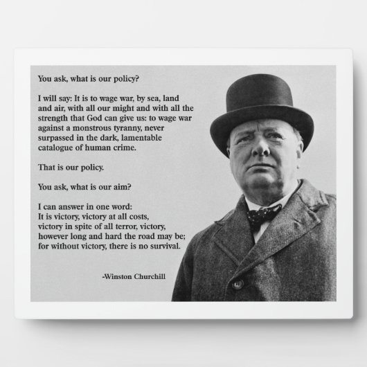 Winston Churchill Victory Fotoplatte (Vorderseite)