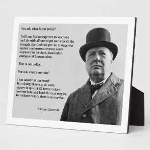 Winston Churchill Victory Fotoplatte