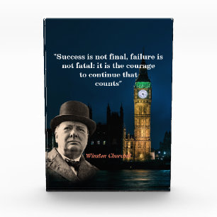 Winston Churchill Zitat auf Courage Poster Fotoblock