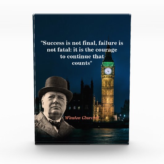 Winston Churchill Zitat auf Courage Poster Fotoblock (Vorderseite)