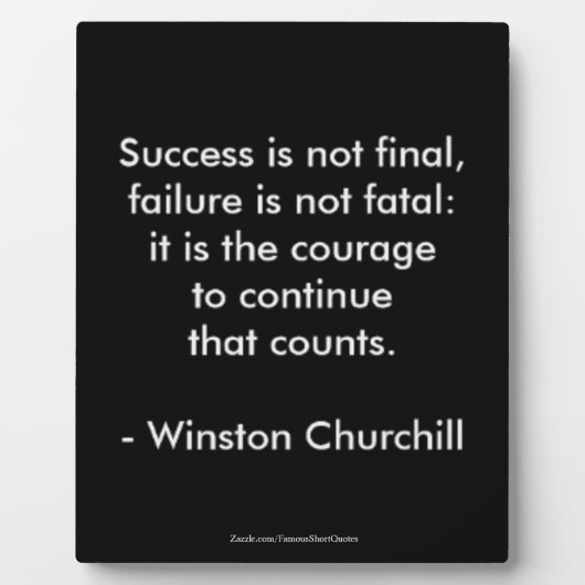 Winston Churchill Zitat; Erfolg Fotoplatte (Vorderseite)