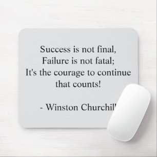 Winston Churchill Zitat; Erfolg Minimalist Mousepad