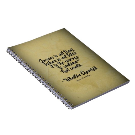 Winston Churchill Zitat; Erfolg Notizblock (Rechte Seite)