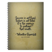 Winston Churchill Zitat; Erfolg Notizblock (Vorderseite)