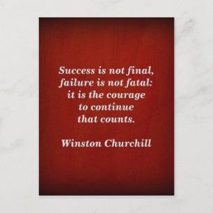 Winston Churchill Zitat; Erfolg Postkarte