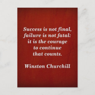 Winston Churchill Zitat; Erfolg Postkarte