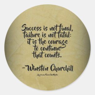 Winston Churchill Zitat; Erfolg Runder Aufkleber