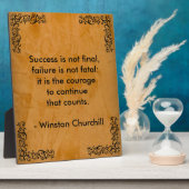 Winston Churchill Zitat; Erfolgscroll & Stucco Fotoplatte (Seite)