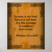 Winston Churchill Zitat; Erfolgscroll & Stucco Poster (Vorne)