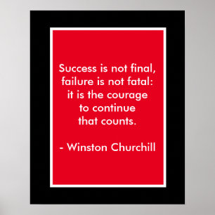 Winston Churchill Zitat; Erfolgsplakat Poster