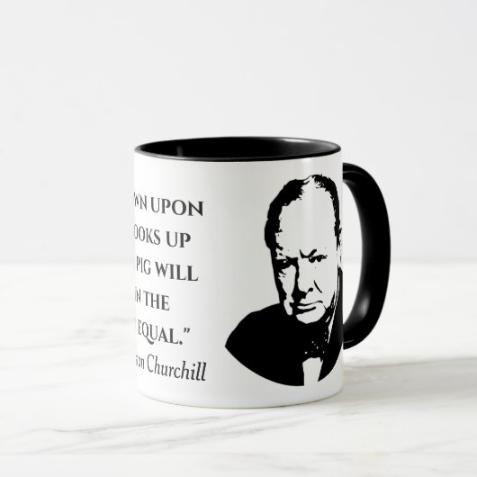 Winston Churchill Zitat Tasse (VorderseiteRechts)