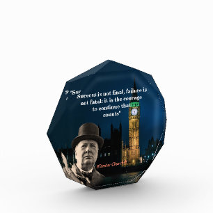 Winston Churchill Zitat über Courage Poster Foto B