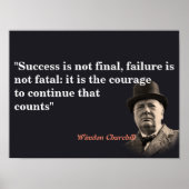 Winston Churchill Zitat über Mut Poster (Vorne)