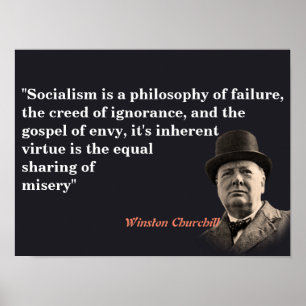 Winston Churchill Zitat zum Sozialismus Poster