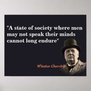 Winston Churchill Zitat zur freien Rede Poster