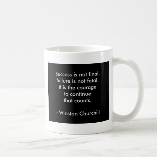 Winston Churchill ZitatErfolg Kaffeetasse (Rechts)