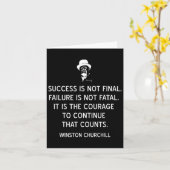 Winston Churchill zitiert Mut und Erfolg Karte (Gelbe Blume)