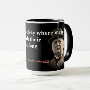 Winston Churchill zitiert zur freien Rede Tasse