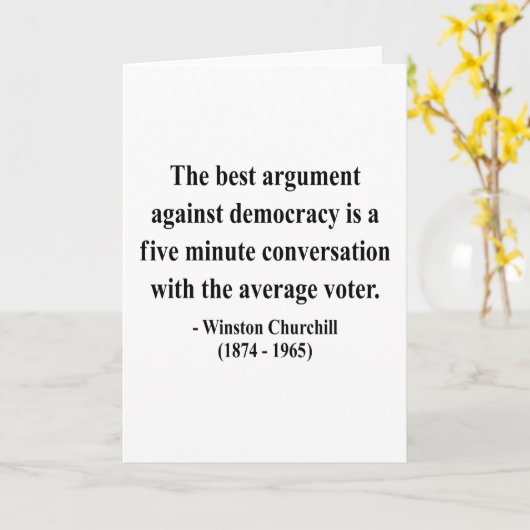 Winston- Churchillzitat 10a Karte (Gelbe Blume)