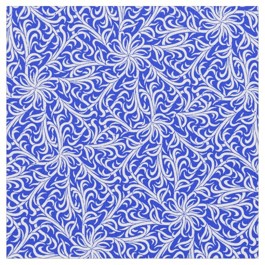 Winston Delft Blau und Weiß Stoff (Nahaufnahme)