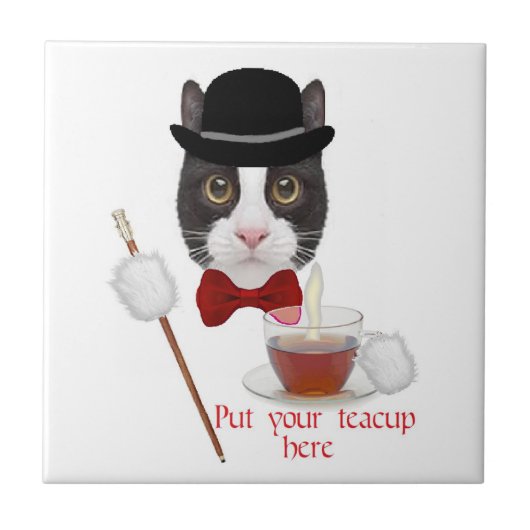 Winston die Katze Fliese (Vorderseite)