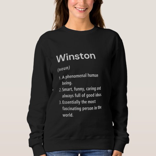 Winston Name Definition Funny Dictionary Sweatshirt (Vorderseite)