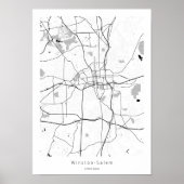 Winston-Salem Modern Minimal Abstrakte Karte Poster (Vorne)