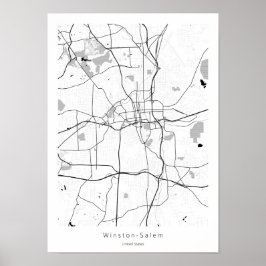 Winston-Salem Modern Minimal Abstrakte Karte Poster