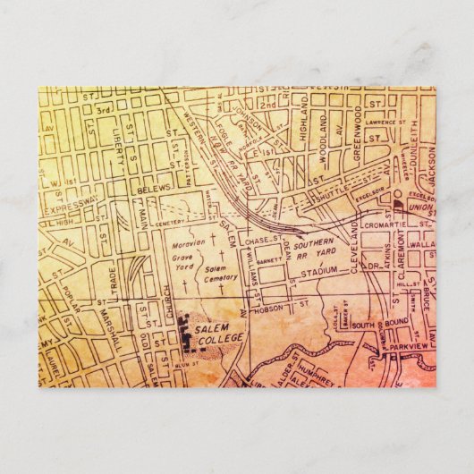 Winston-Salem, NC Vintage Karte (Vorderseite)