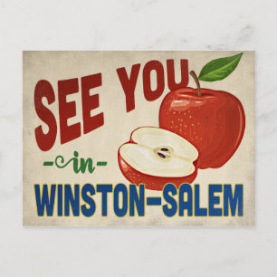Winston Salem North Carolina Apfel Vintage Reise Postkarte