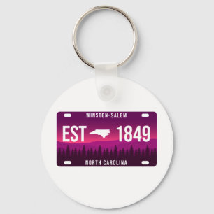 Winston-salem North Carolina Lizenzschild Schlüsselanhänger