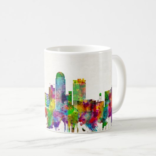 Winston-Salem North Carolina Skyline Kaffeetasse (VorderseiteRechts)