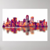 Winston-Salem North Carolina Skyline Poster (Vorne)