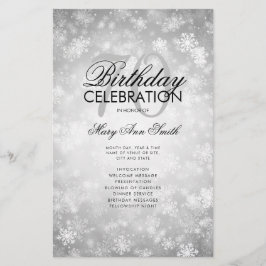 Winter 70 Geburtstag Programm Silver Wonderland Me Flyer